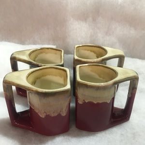 Set of 4 Stoneware Coffee Mugs